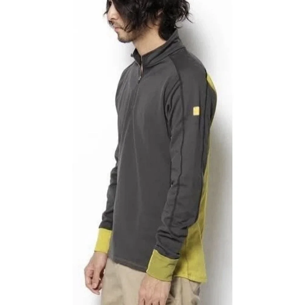 Arc'teryx Phase SV 1/4 Zip Base Layer Pullover Mens L Gorpcore Gray Yellow